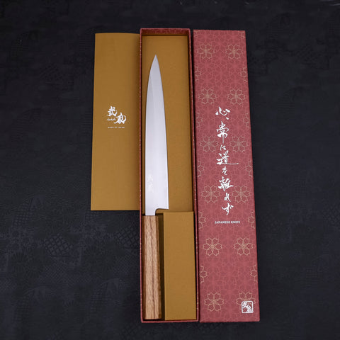 Yanagiba AUS-8 Polished Oak Handle 240mm