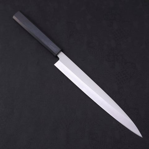 Yanagiba AUS-8 Polished Dark Blue Urushi Handle 240mm