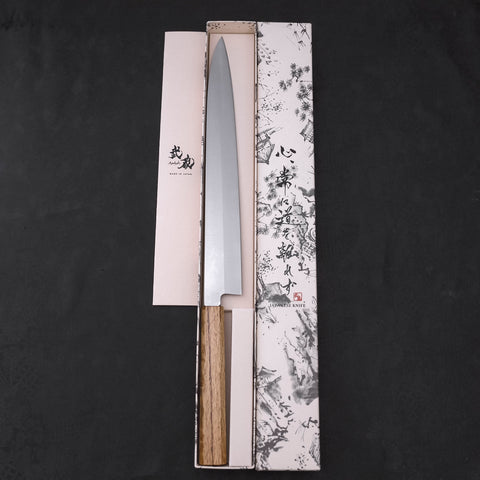 Yanagiba AUS-8 Polished Oak Handle 300mm