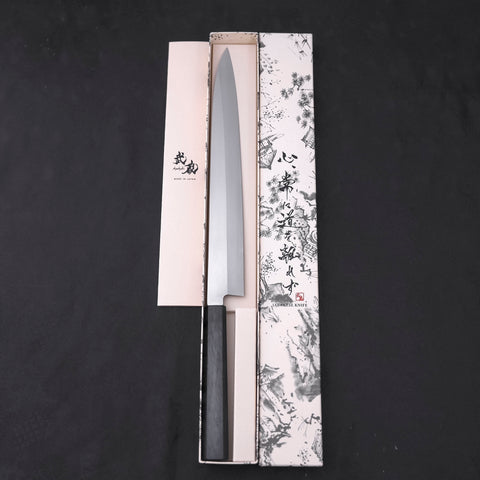 Yanagiba AUS-8 Polished Dark Blue Urushi Handle 300mm