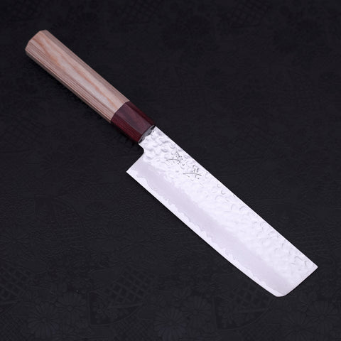 Nakiri AUS-10 Tsuchime Damascus Cherry Wood Handle 165mm