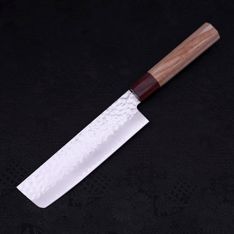 Nakiri AUS-10 Tsuchime Damascus Cherry Wood Handle 165mm