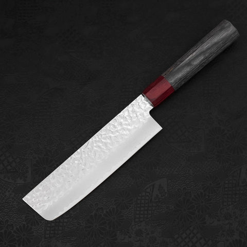 Nakiri AUS-10 Tsuchime Damascus Cherry Handle 165mm