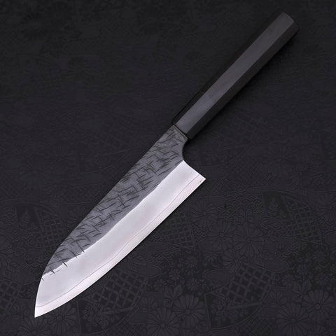 Santoku SG-2 Kurouchi Tsuchime Buffalo Ebony Handle 170mm