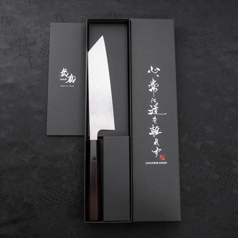 Bunka SLD Wave Nickel Damascus Buffalo Ebony Handle 170mm