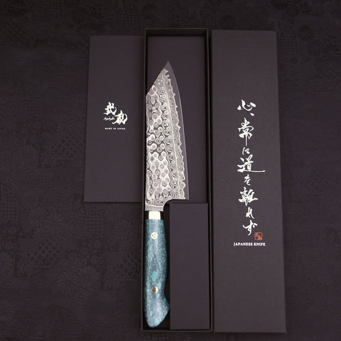 Bunka SG-2 Damascus Turquoise Green Handle 170mm