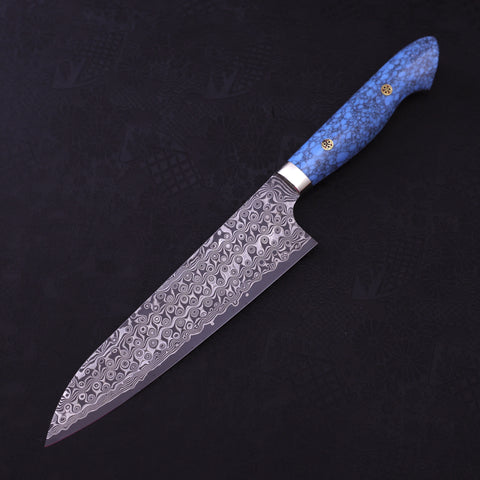 Gyuto SG-2 Damascus Turquoise Blue Handle 210mm