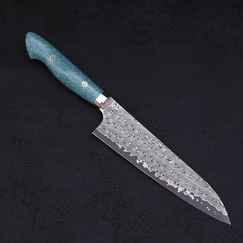 Gyuto SG-2 Damascus Turquoise Green Handle 210mm