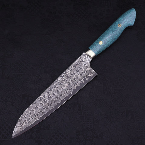 Gyuto SG-2 Damascus Turquoise Green Handle 210mm