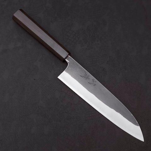 Gyuto White Steel #2 Kurouchi Stainless Clad Ebony Handle 180mm