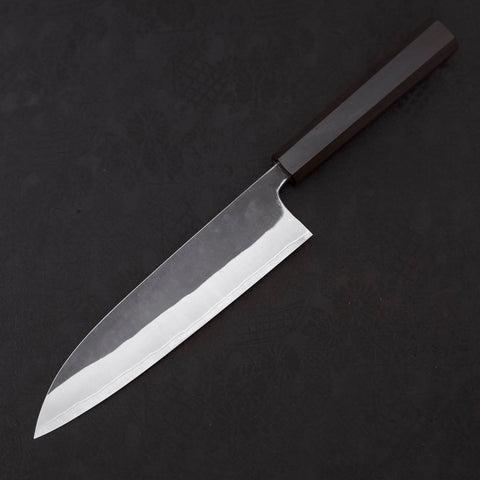 Gyuto White Steel #2 Kurouchi Stainless Clad Ebony Handle 180mm