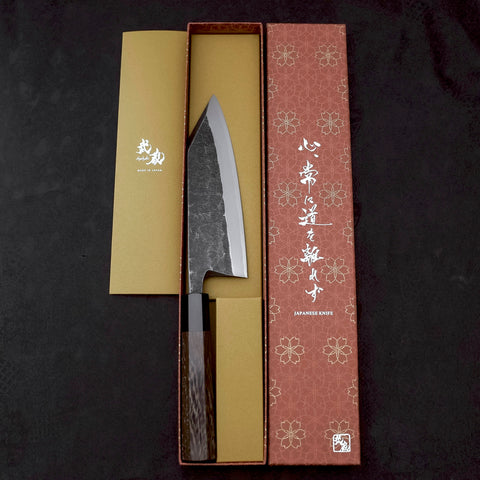 Kiritsuke Deba Blue steel #2 Kurouchi Buffalo Wenge Handle 180mm