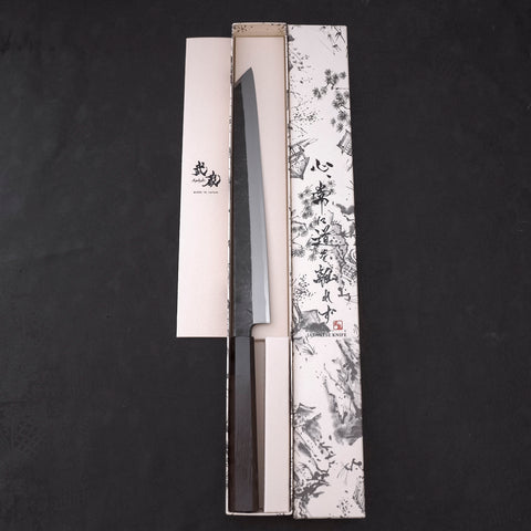 切付柳刃 青紙2號鋼 黑打 雞翅水牛柄 270mm