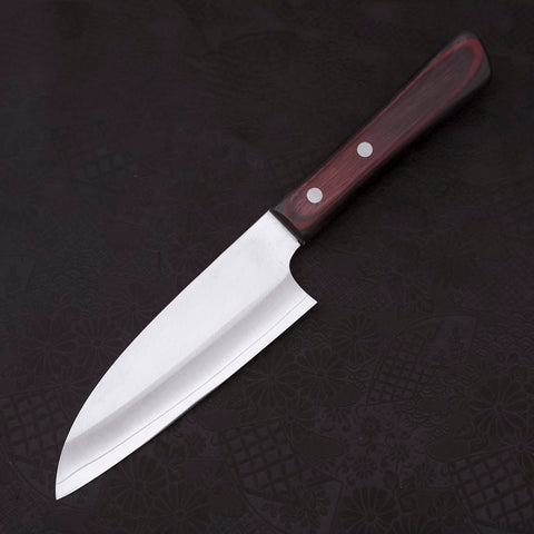 Santoku VG-10 Polished Western Black Red Handle 150mm