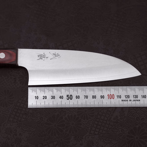 Santoku VG-10 Polished Western Black Red Handle 150mm