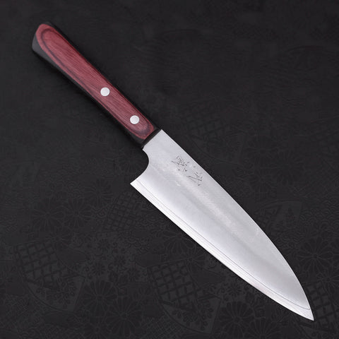 Santoku VG-10 Polished Western Black Red Handle 170mm