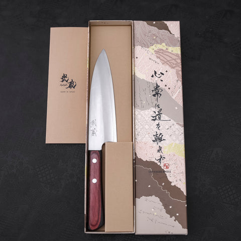 Santoku VG-10 Polished Western Black Red Handle 170mm