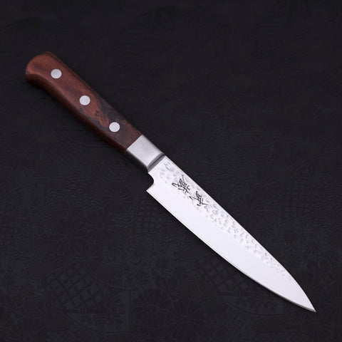 Petty VG-10 Mirror Tsuchime Damascus Mahogany Handle 135mm