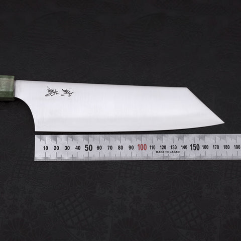 Cuchillo Bunka de Acero AUS-10 pulido con mango de Maple verde, 180 milímetros