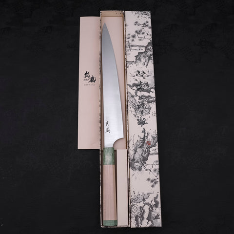 Sujihiki AUS-10 Polished Maple Green Handle 270mm