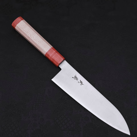 Santoku AUS-10 Polished Maple Red Handle 180mm