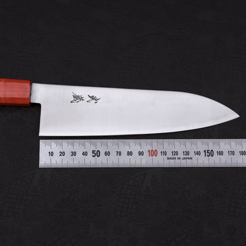 Santoku AUS-10 Polished Maple Red Handle 180mm