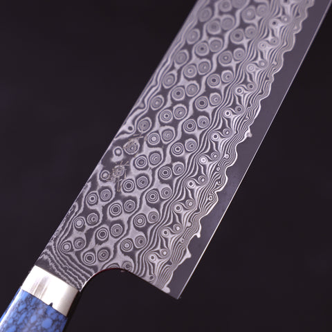 Kiritsuke Nakiri SG-2 Damascus Turquoise Blue Handle 170mm