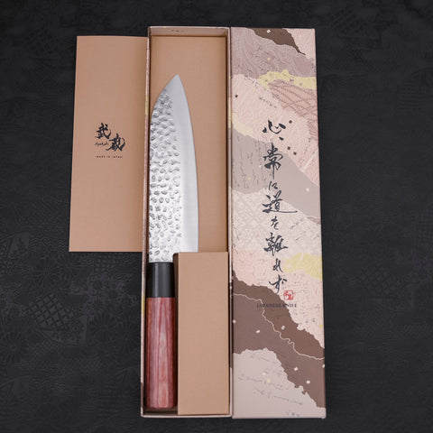 Santoku AUS-8 Tsuchime Cherry Handle 170mm