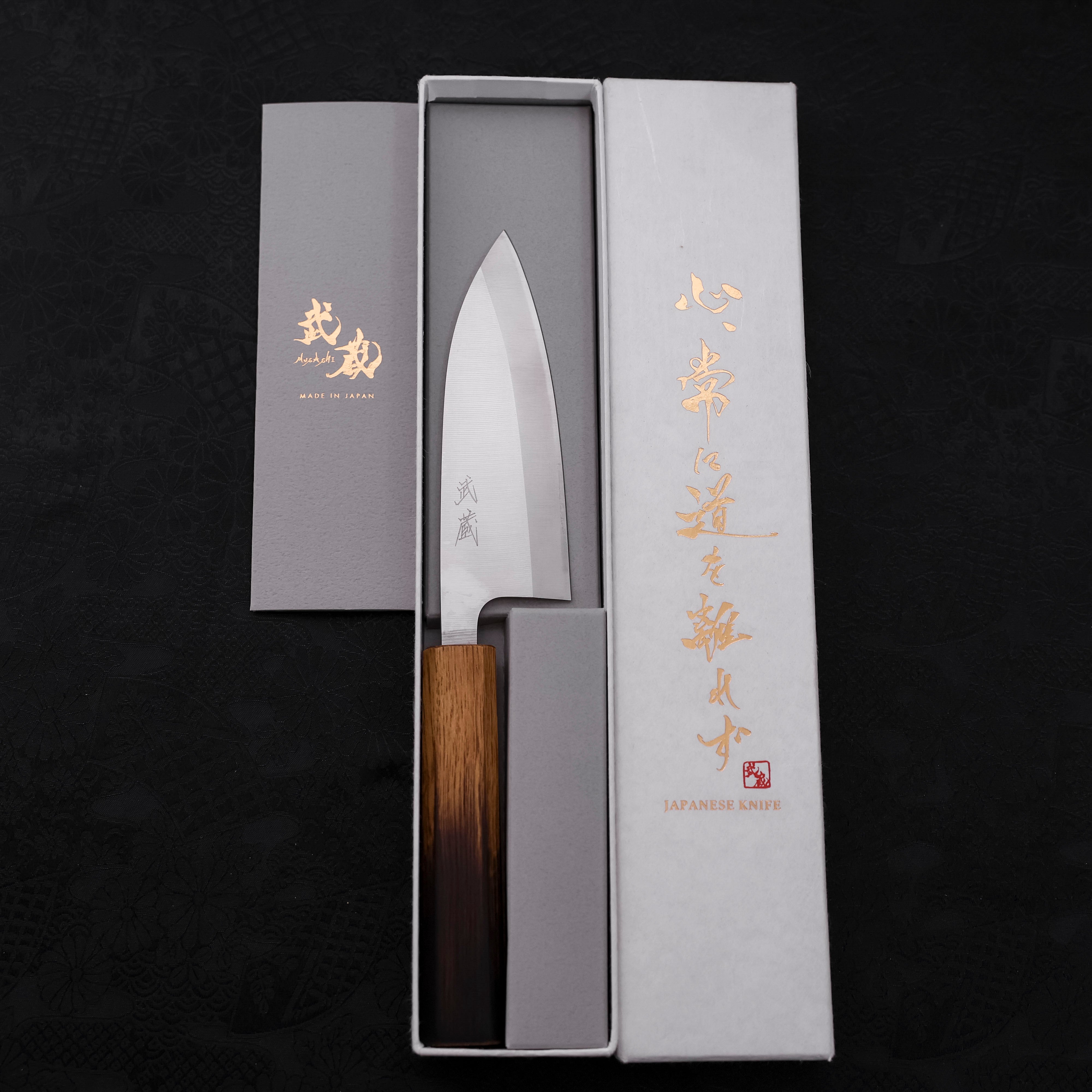 Deba AUS-8 Polished Yaki-Urushi Handle 120mm