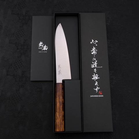 Gyuto Stainless Clad Blue Super Polished Sumi Urushi Handle 180mm