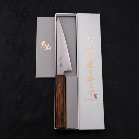 Honesuki Stainless Clad Blue Super Polished Sumi Urushi Handle 150mm