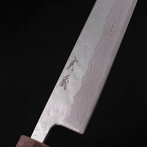 Bunka AUS-10 Nashiji Damascus Mirror White Urushi Handle 170mm