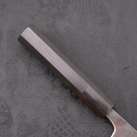 Santoku Blue steel #2 Stainless Clad Kurouchi Buffalo Ebony Handle 165mm