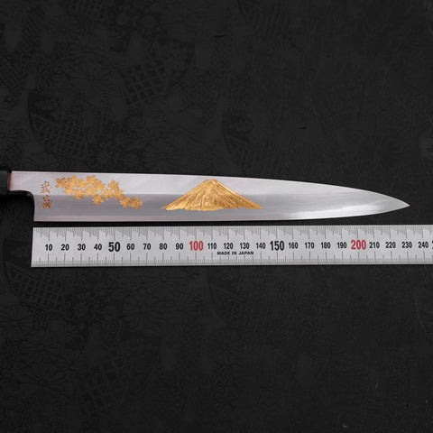 Yanagiba White steel #2 Kasumi Chokin Sakura-Fuji Mango de Ébano con Búfalo 270mm