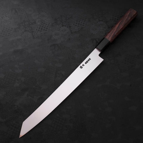 Cuchillo Bunka de Acero Plata #3 Nashiji Buffalo con mango de Magnolia, 170 milímetros