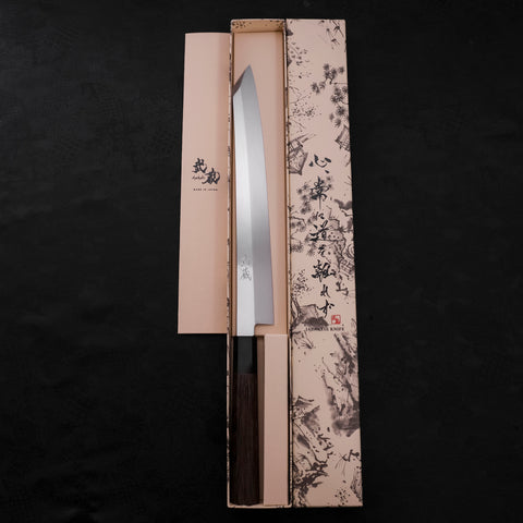 Cuchillo Bunka de Acero Plata #3 Nashiji Buffalo con mango de Magnolia, 170 milímetros