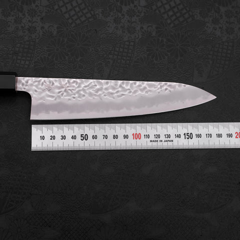 Gyuto White steel #1 Stainless Clad Tsuchime Buffalo Teak Handle 180mm