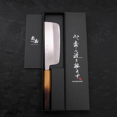 Nakiri Stainless Clad White steel #2 Polished Yaki Urushi Handle 165mm