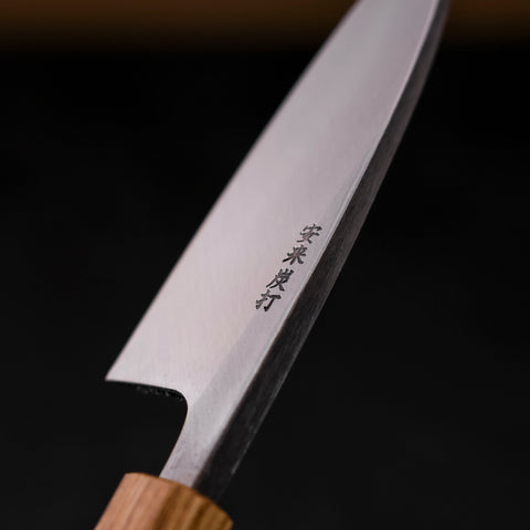 Deba White steel #2 Kurouchi Tsuchime Yaki Urushi Handle 120mm