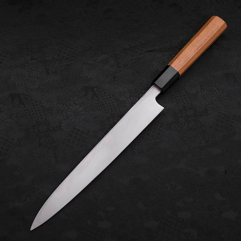 Yanagiba White steel #2 Kurouchi Buffalo Teak Handle 225mm