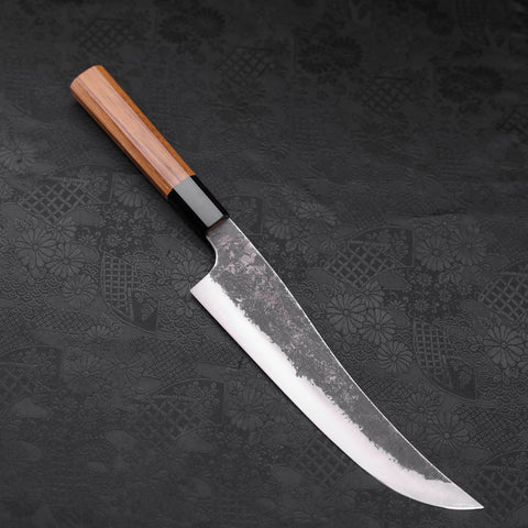 Gyuto White Steel #2 Stainless Clad Kurouchi Buffalo Teak Handle 210mm