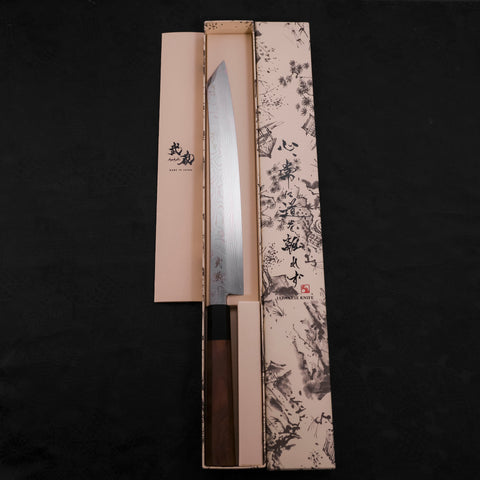 Cuchillo Bunka de Acero Plata #3 Nashiji Buffalo con mango de Magnolia, 170 milímetros