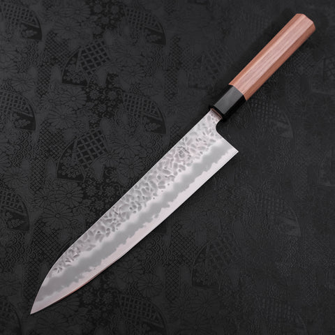 Gyuto White steel #1 Stainless Clad Tsuchime Walnut Handle 240mm