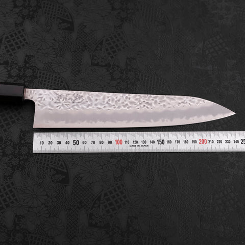 Gyuto White steel #1 Stainless Clad Tsuchime Walnut Handle 240mm