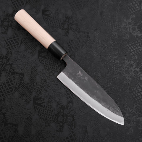 Santoku White steel #2 Kurouchi Buffalo Magnolia Handle 150mm