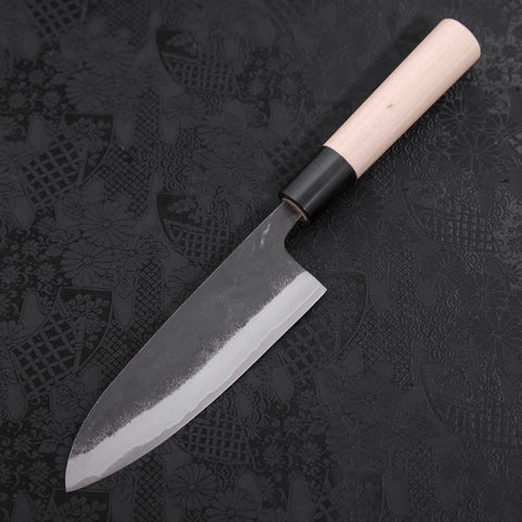 Santoku White steel #2 Kurouchi Buffalo Magnolia Handle 150mm