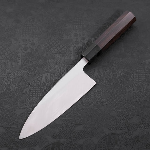 Deba White steel #2 Kasumi Chokin Gold Sakura-Fuji Buffalo Ebony Handle 165mm