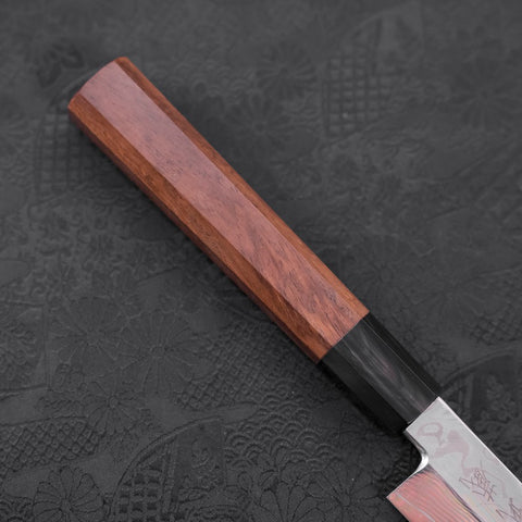 Cuchillo Bunka de Acero Plata #3 Nashiji Buffalo con mango de Magnolia, 170 milímetros