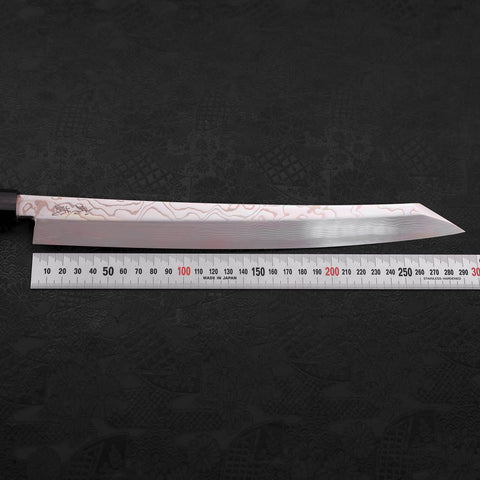 Cuchillo Bunka de Acero Plata #3 Nashiji Buffalo con mango de Magnolia, 170 milímetros