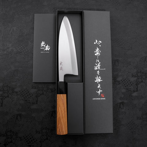 Deba White steel #2 Kasumi Buffalo Teak Handle 180mm